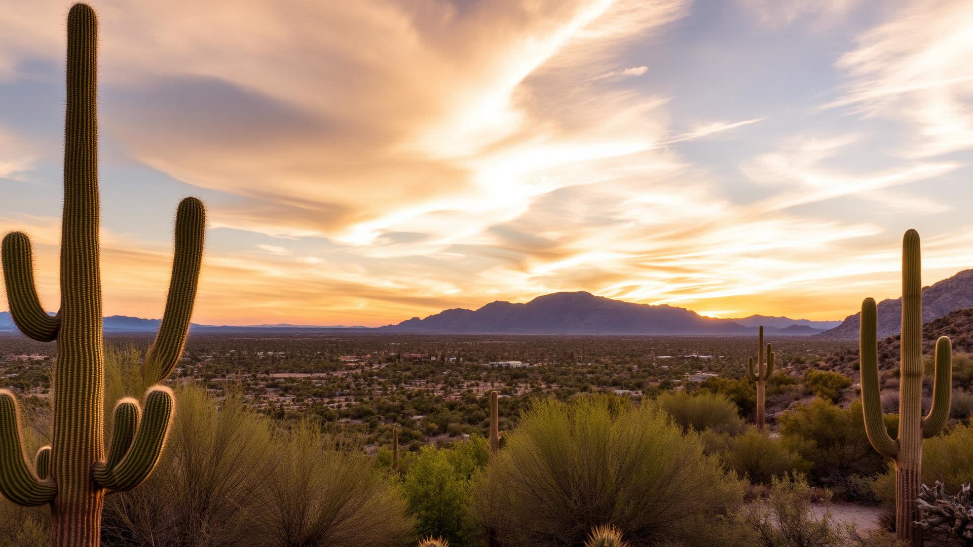 Sonoran desert sunset over Scottsdale Arizona